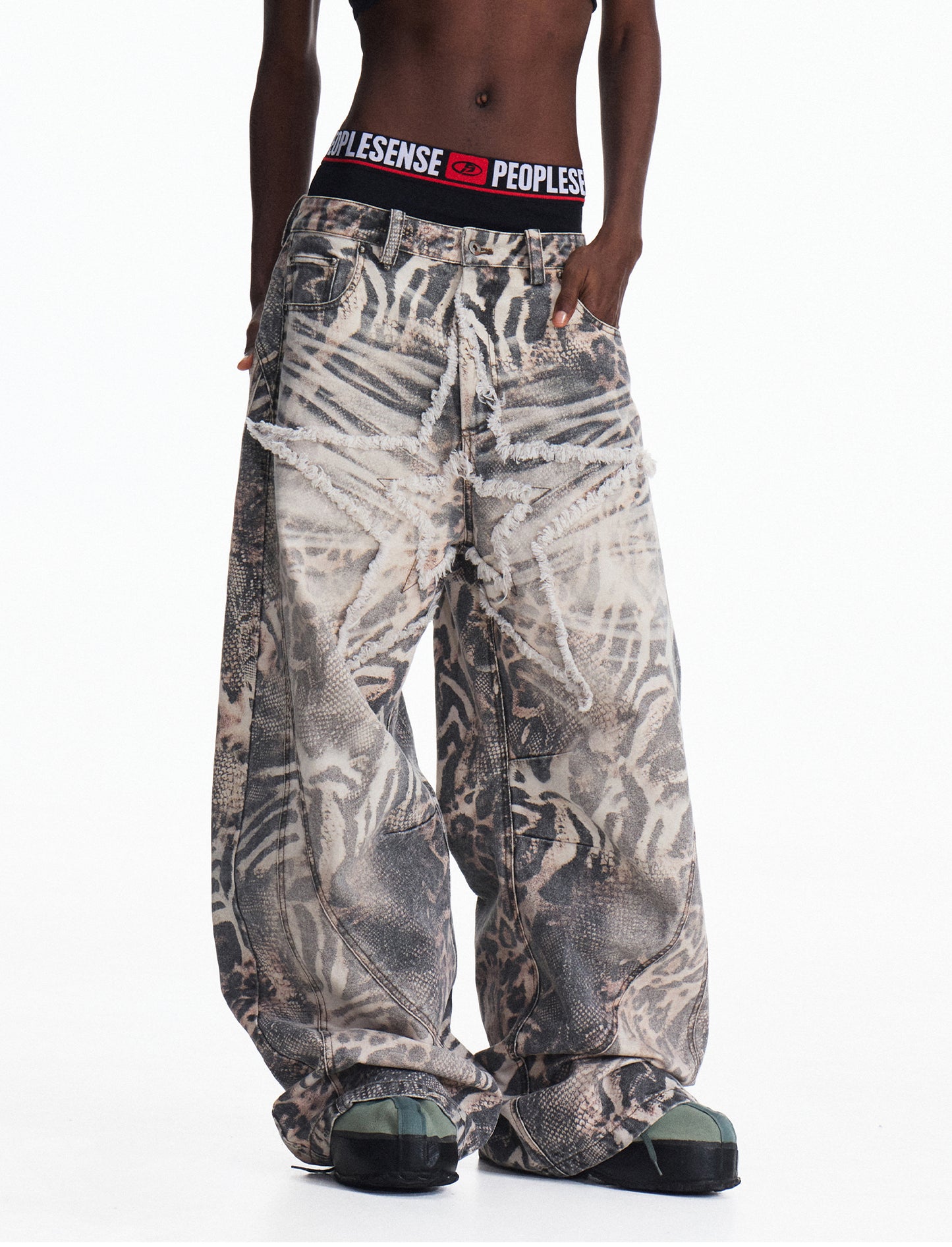 Print Gradient Jeans
