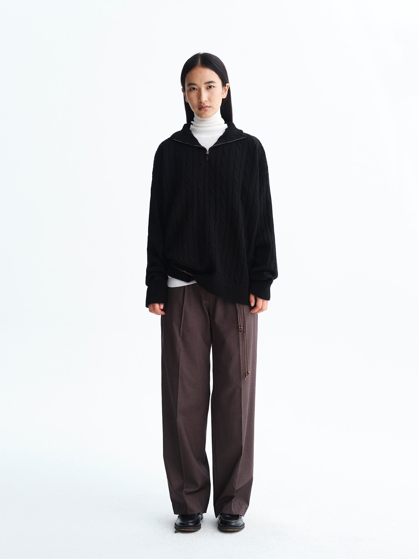 Loose-Fit Half-Zip Sweater