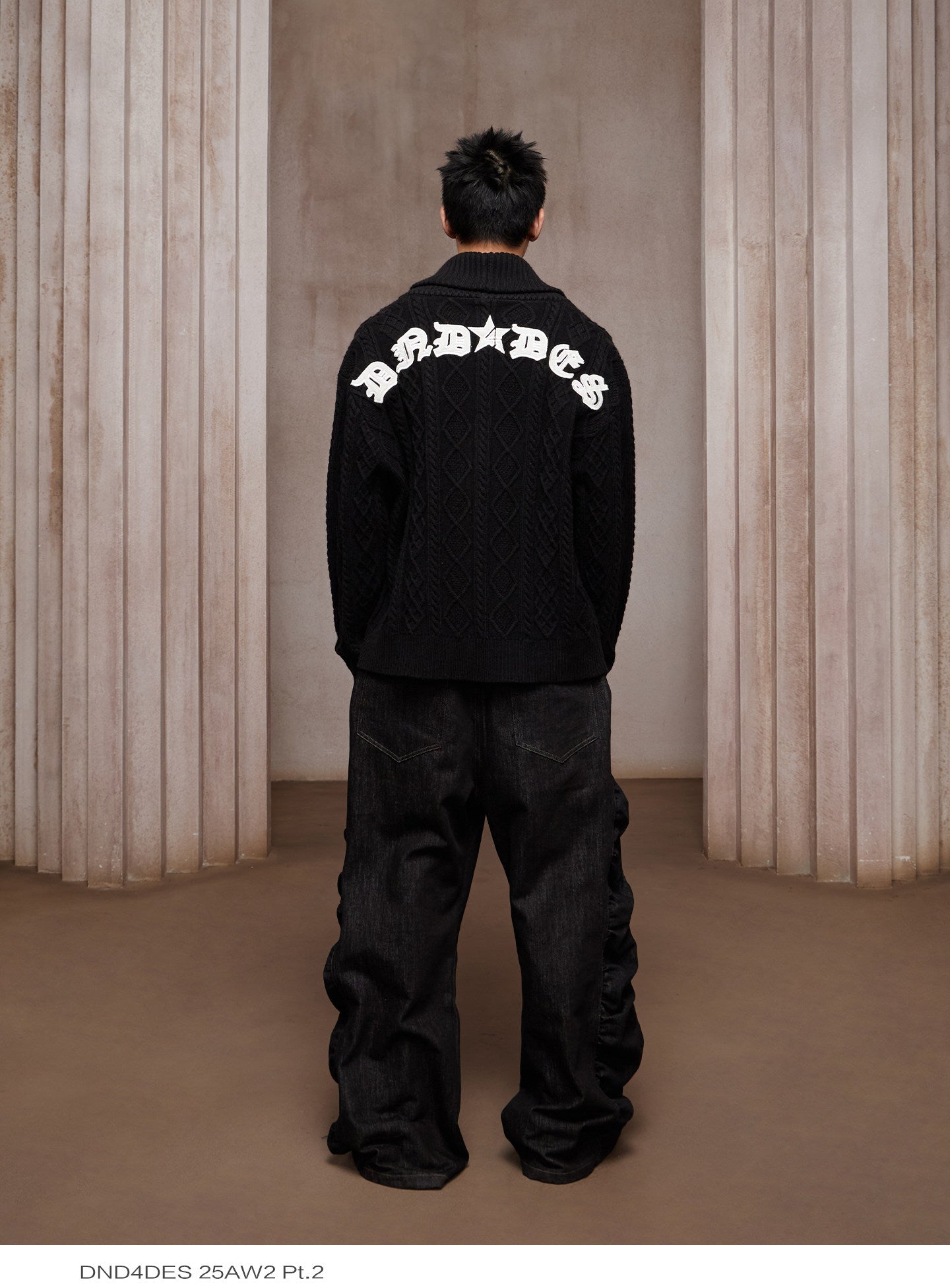 Long Button-Down Baggy Denim Pants