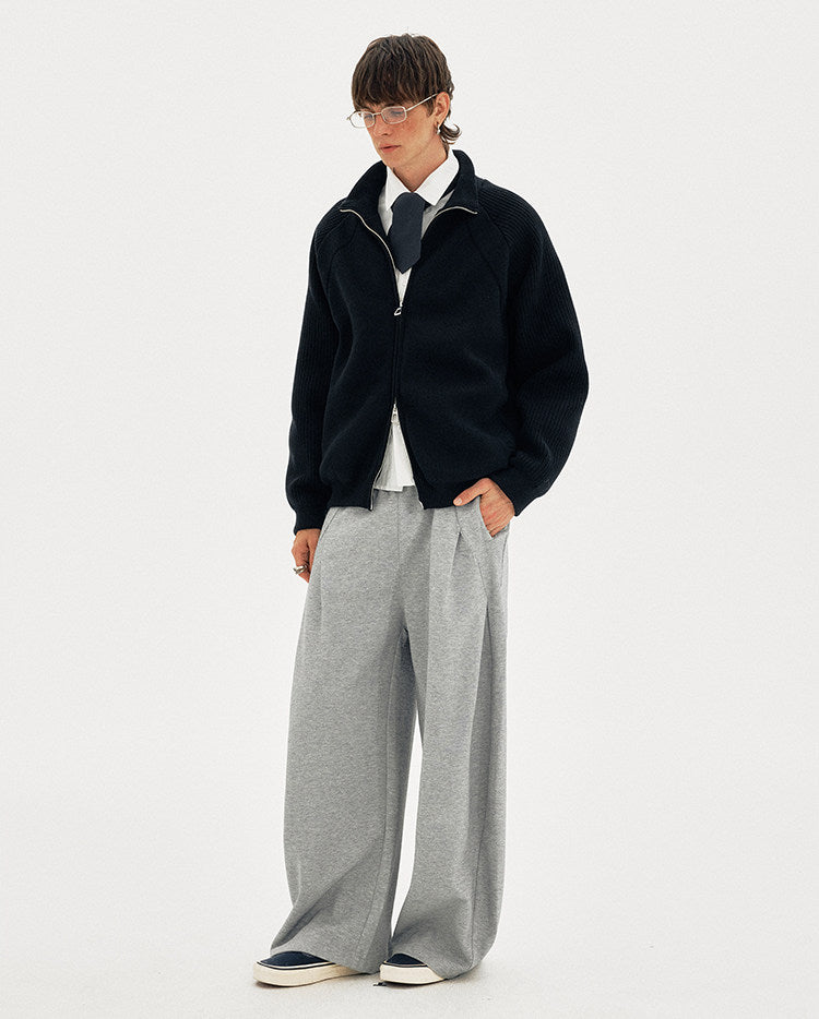 Stand Collar Knit Jacket