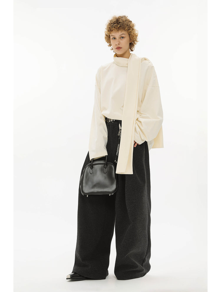 Wool Wide Leg Pants