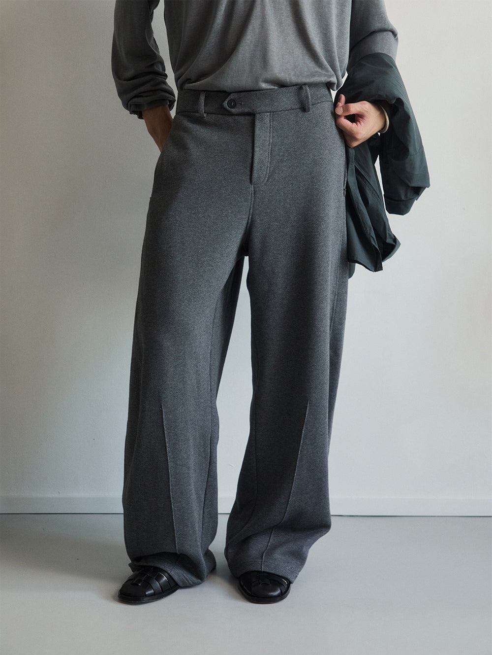 Double-sided zipper sweatpants