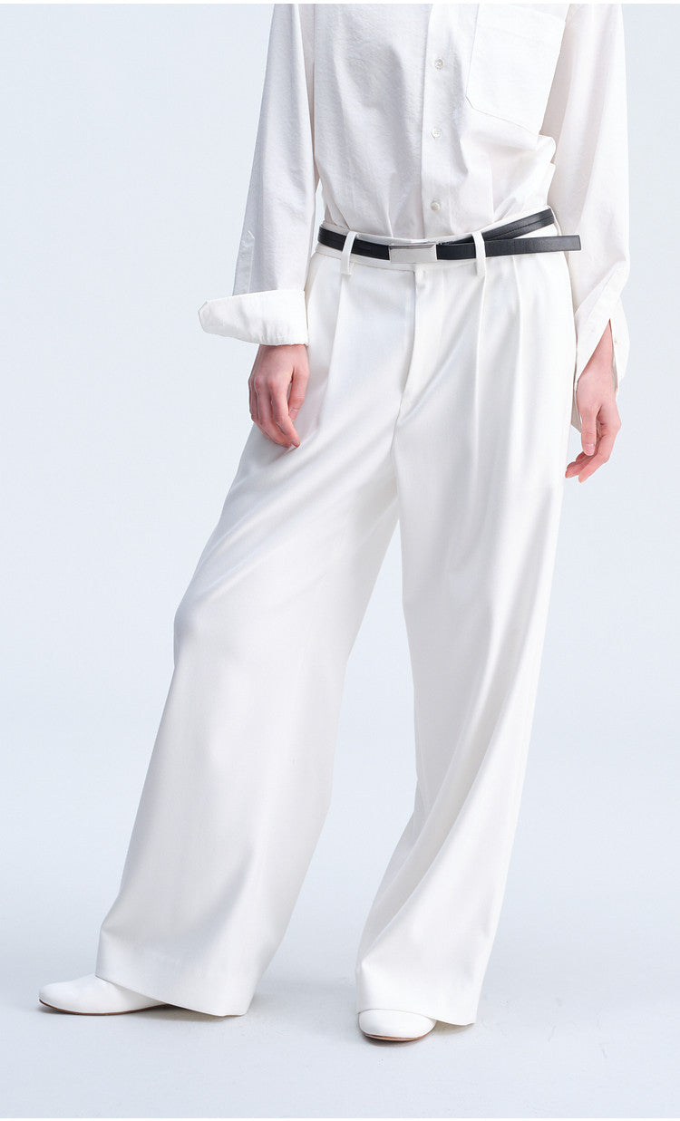 Casual Pants with Elastic Waistband at the Back