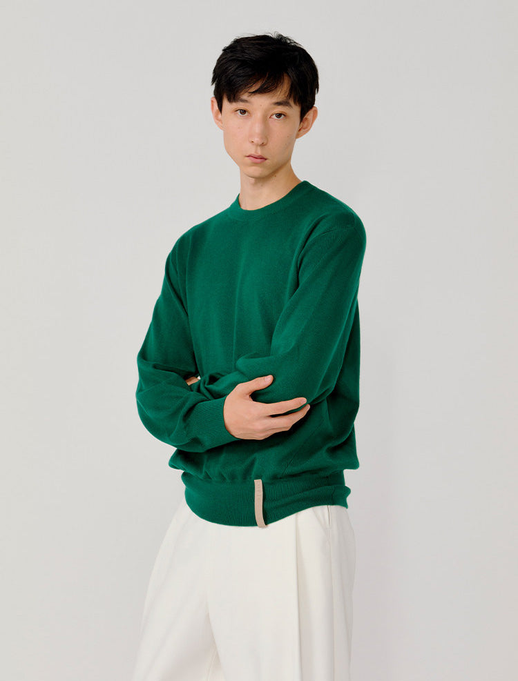 Logo Leather Label Loose-Fit Sweater