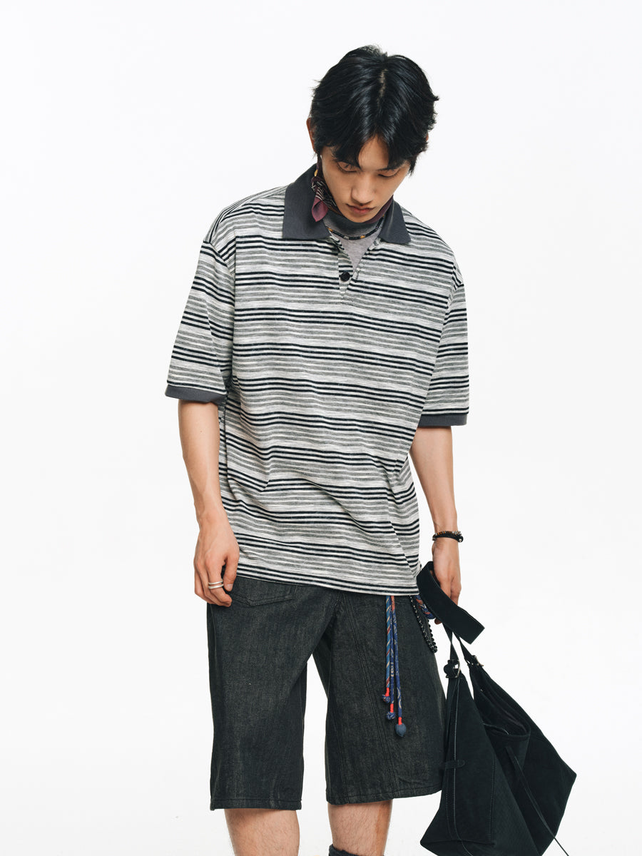 Drop Shoulder Polo Shirt