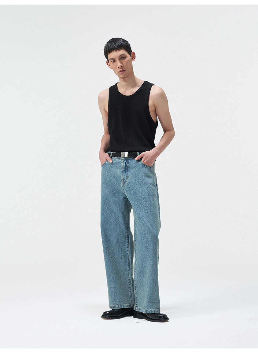 Distressed Wash Jeans