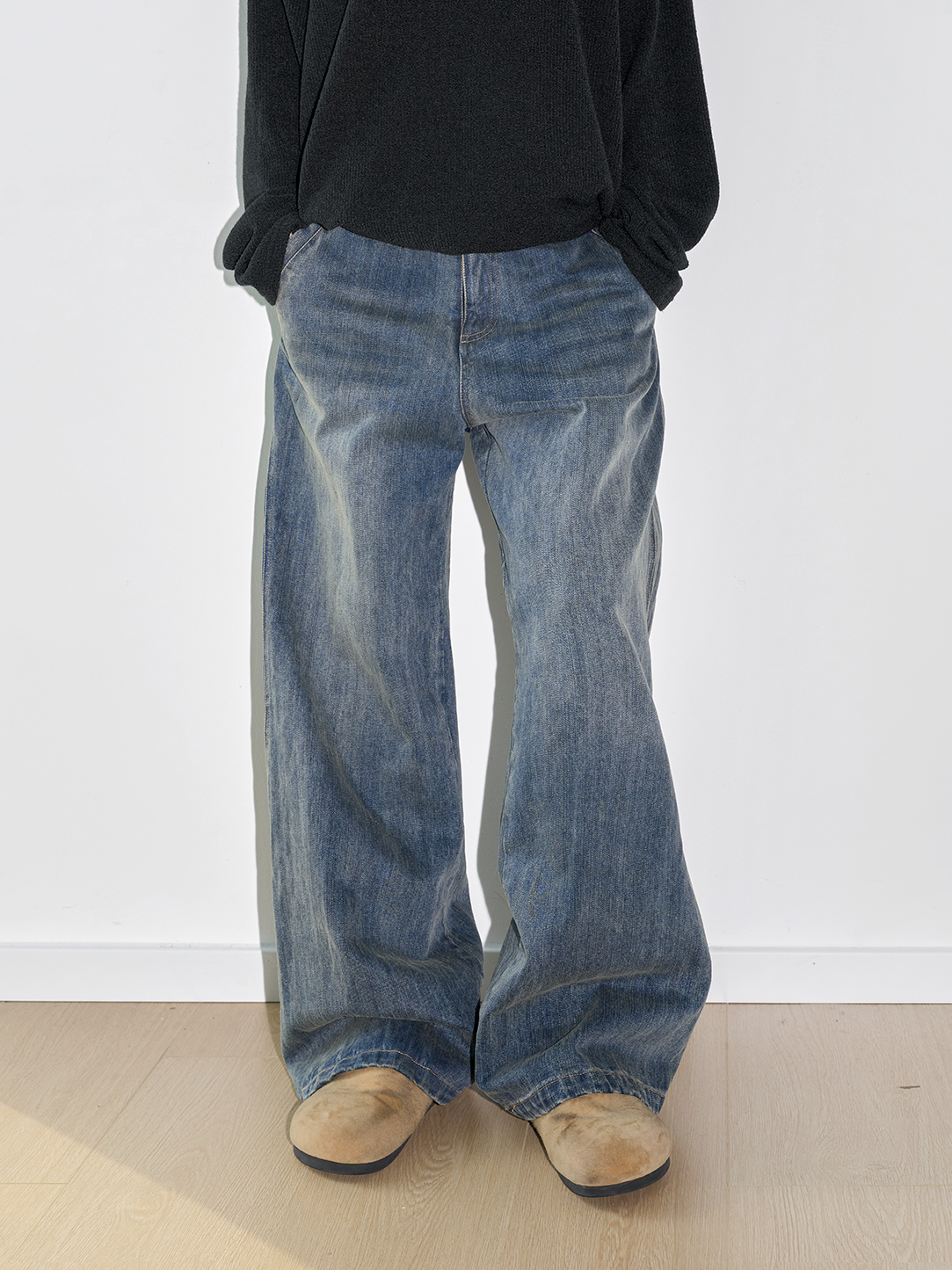 Unisex Damaged Denim Pants