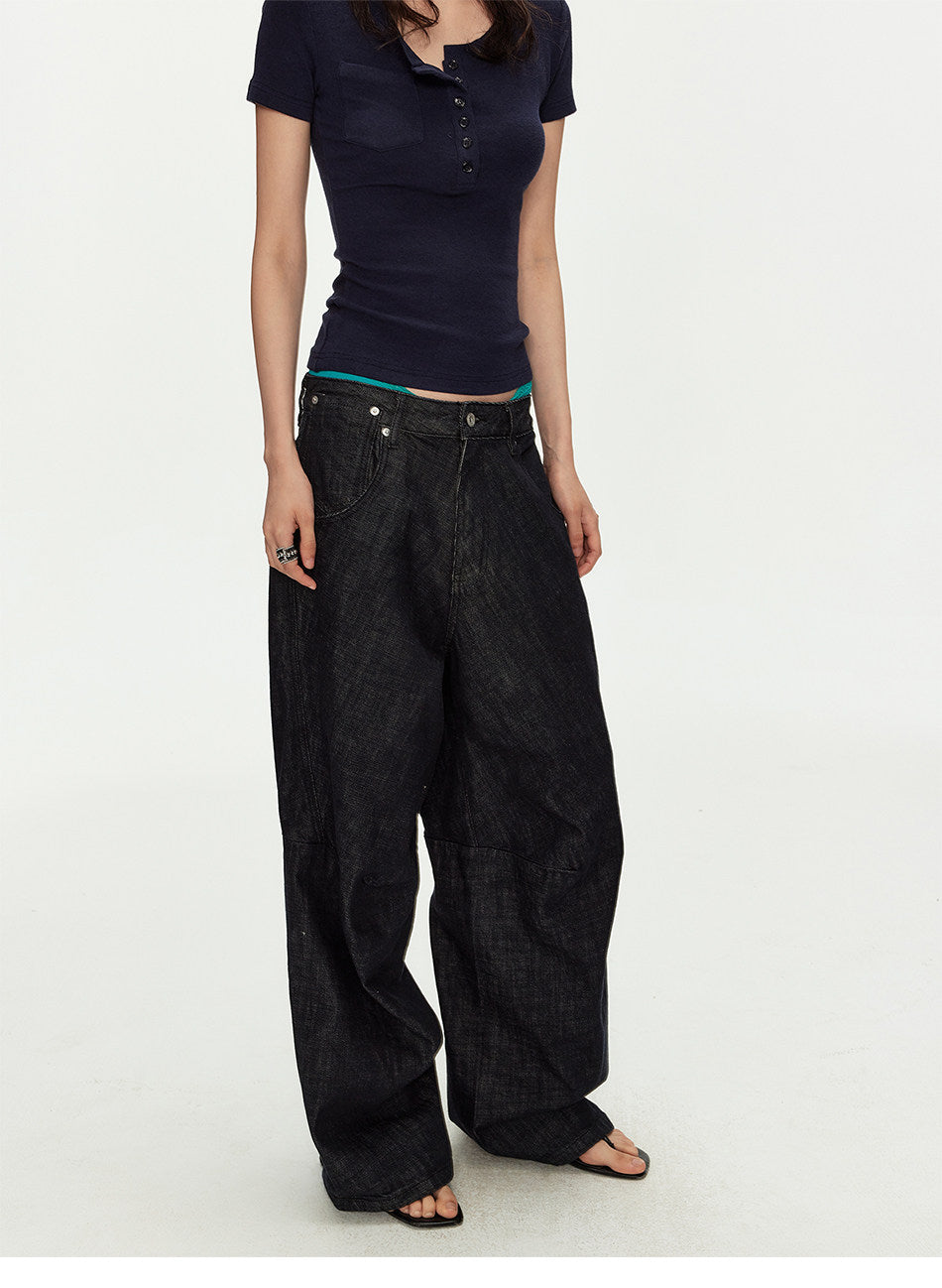 Original Colored Jeans with Parisian-Style Buttons　