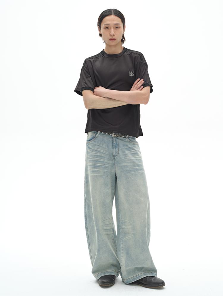 Water Ripple Denim Pants