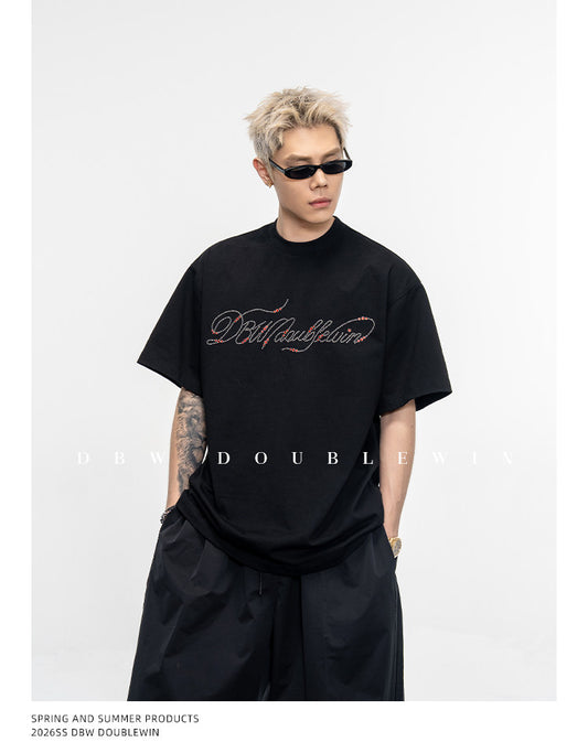 Handwritten Font Cotton T-Shirt