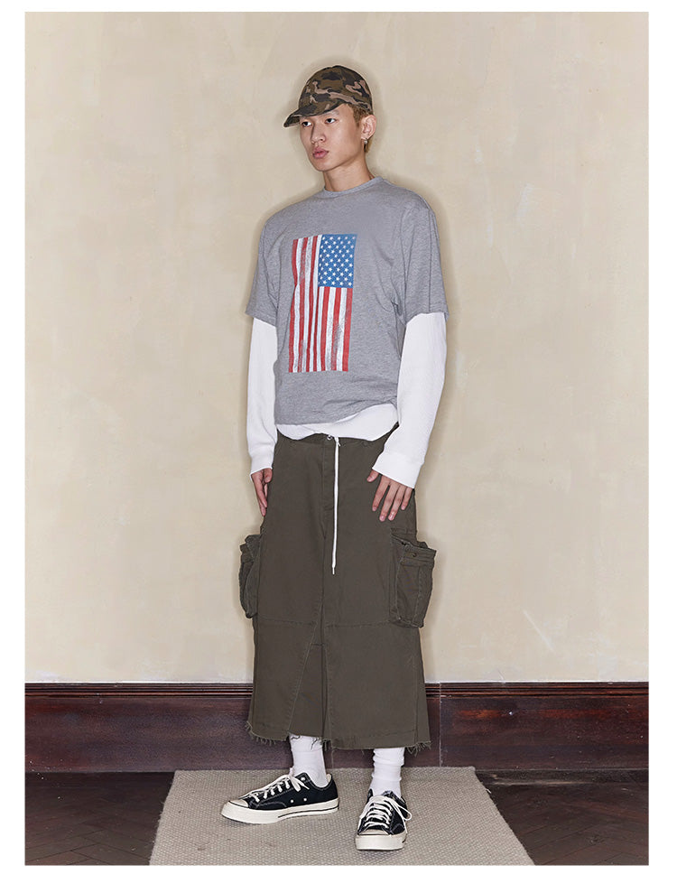 Cargo pocket cropped pants