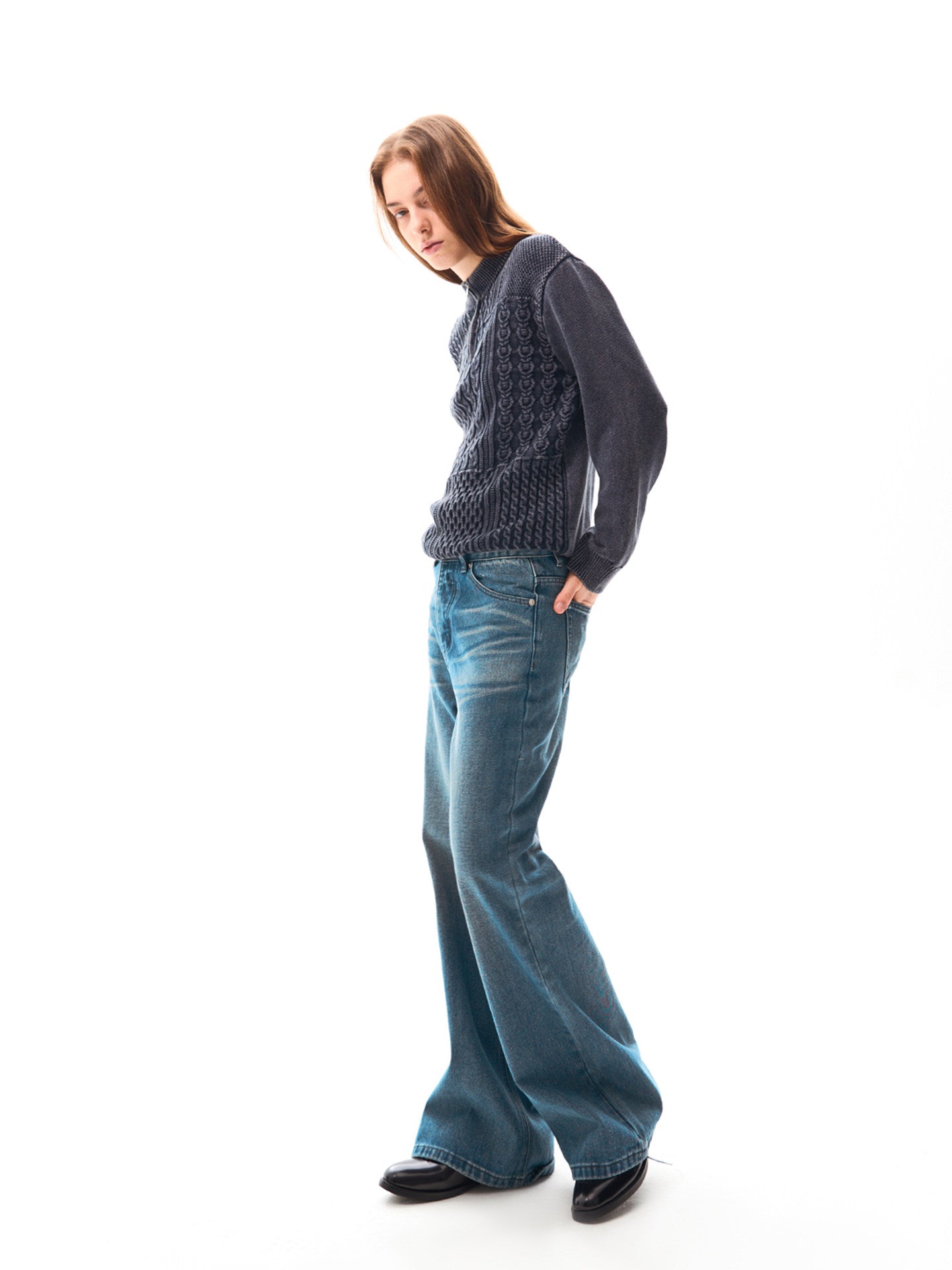 Vintage-washed jeans