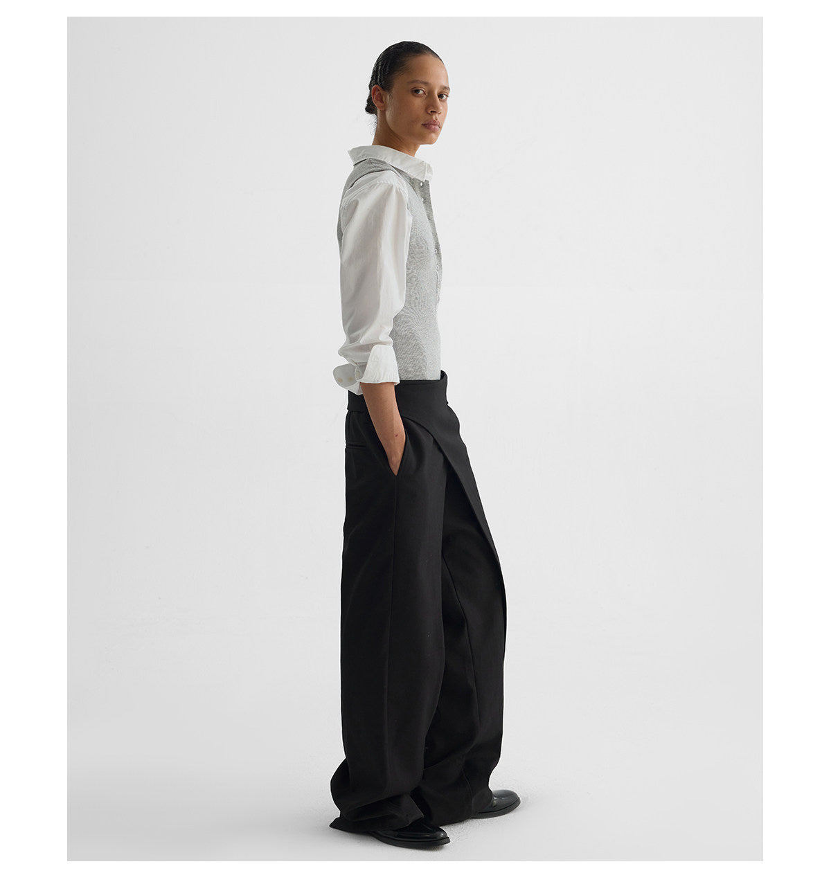 Waistband Wide-Leg Pants