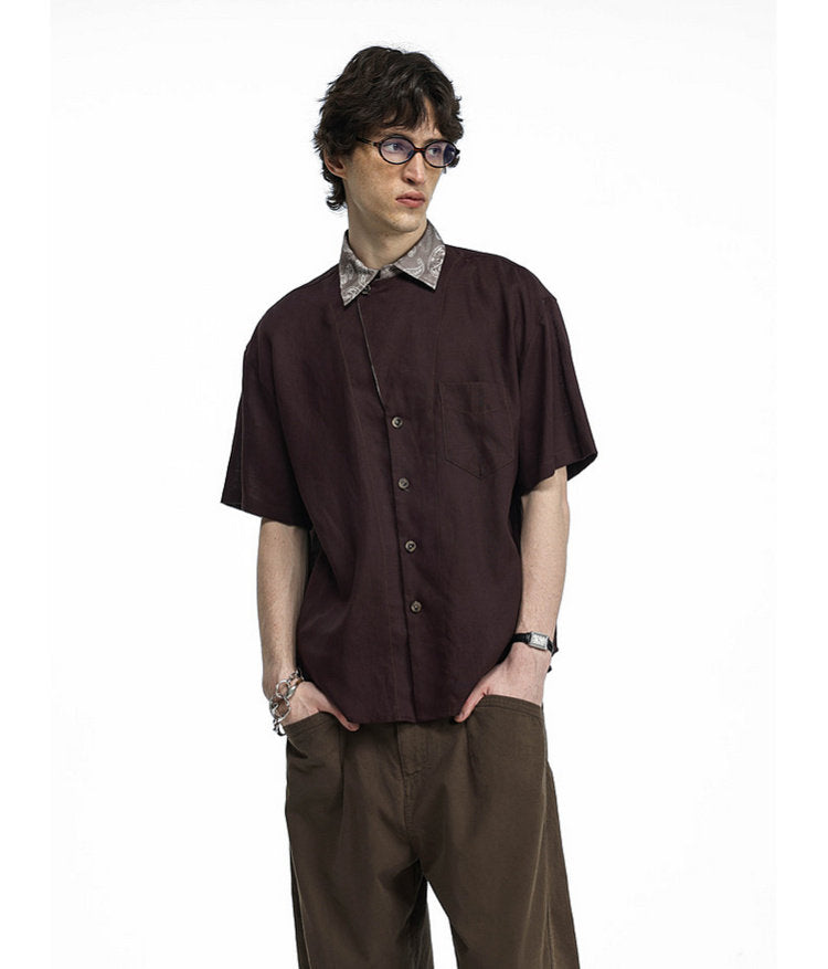 Faux Two-Piece Double-Placket Shirt