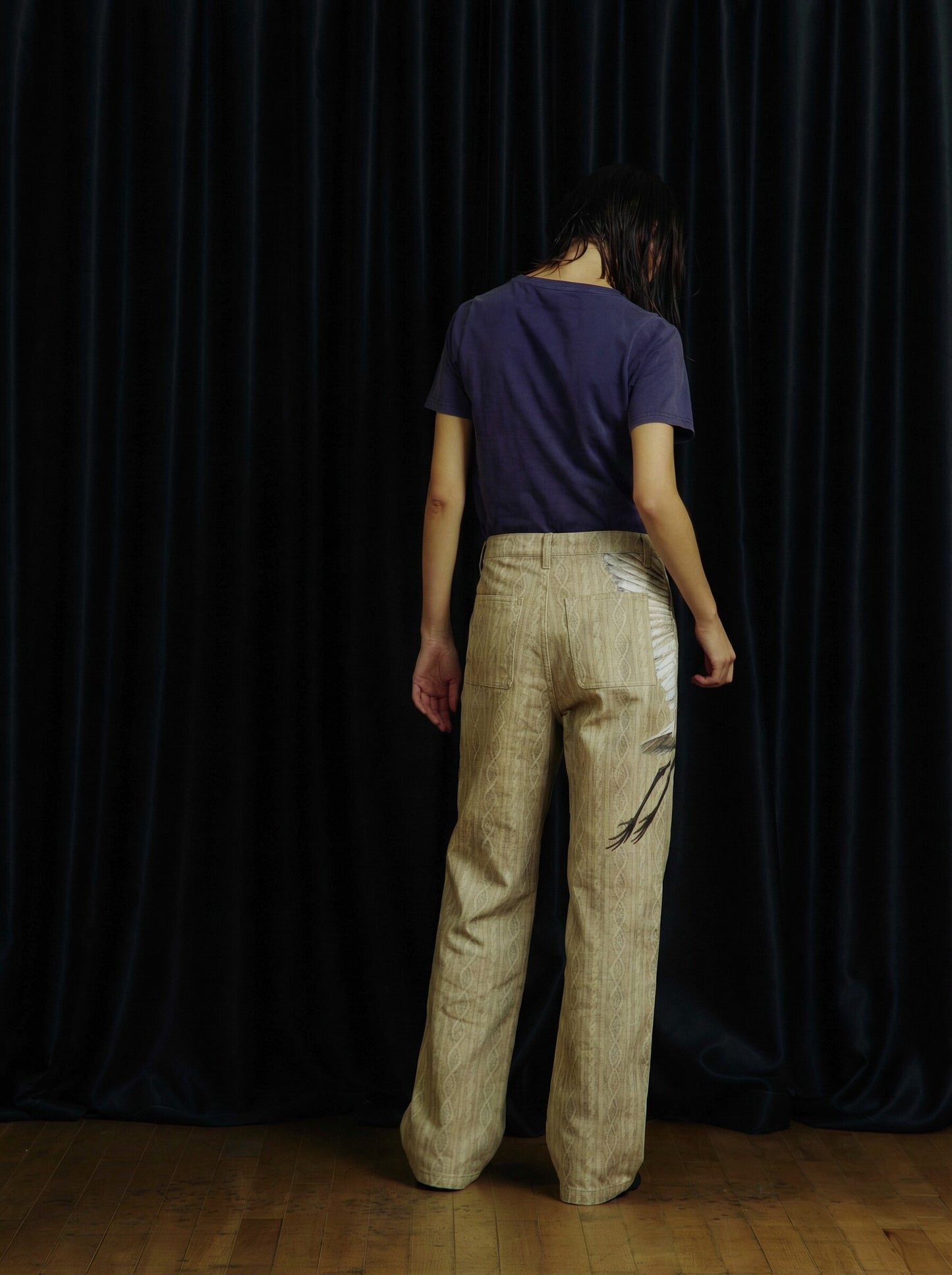 3D-Printed Denim Casual Pants