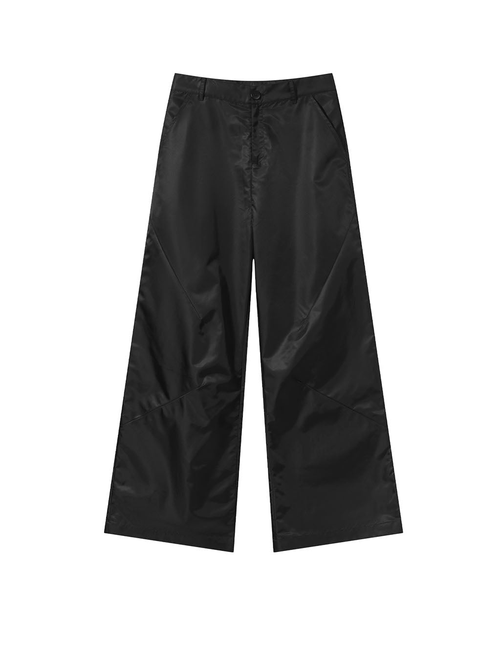 Loose-fitting straight three-dimensional design nylon pants