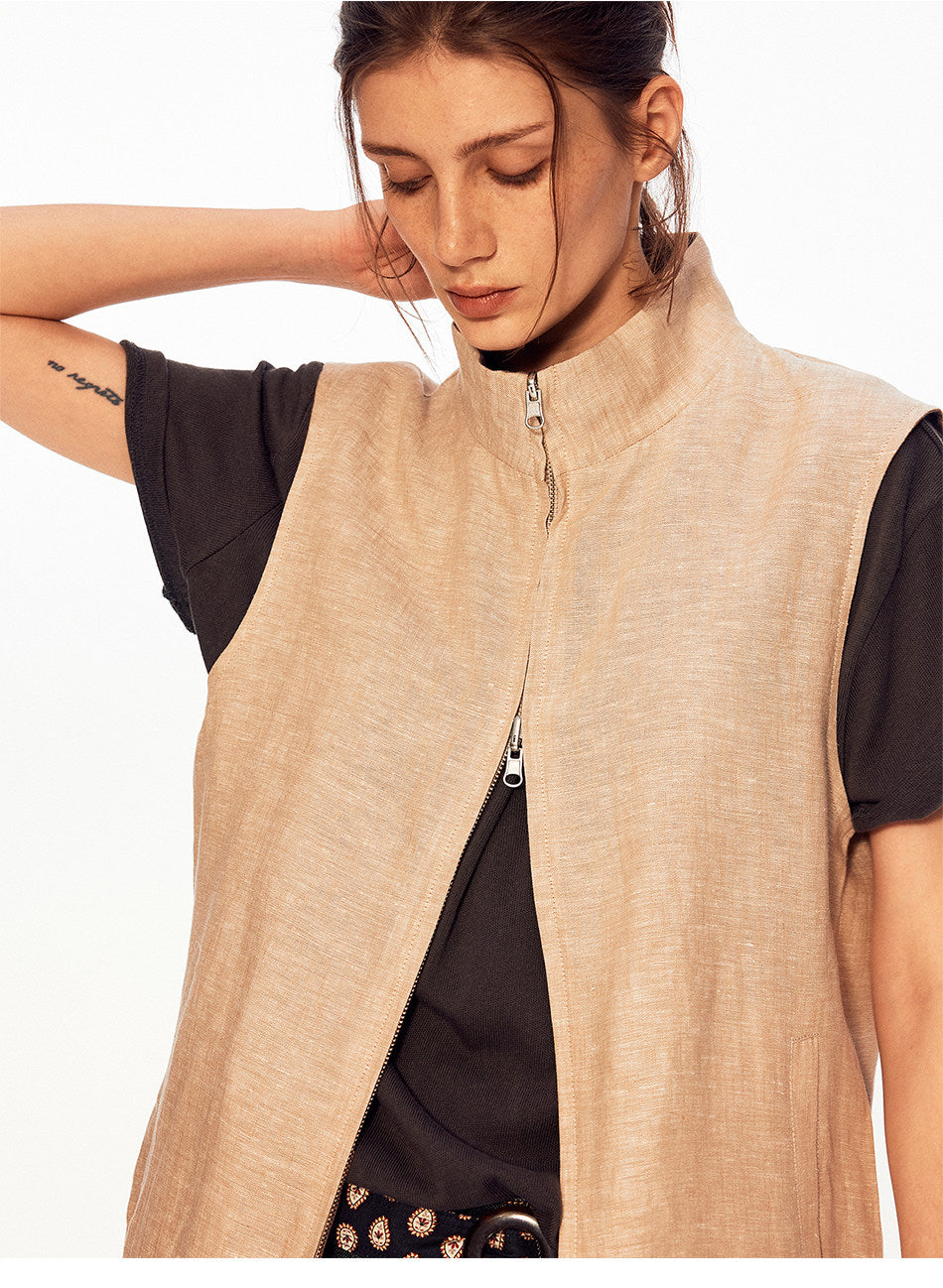 Reversible Stand-Collar Vest