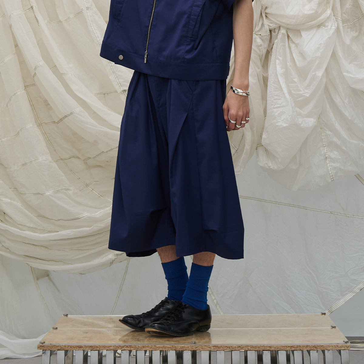 Draped cropped pants