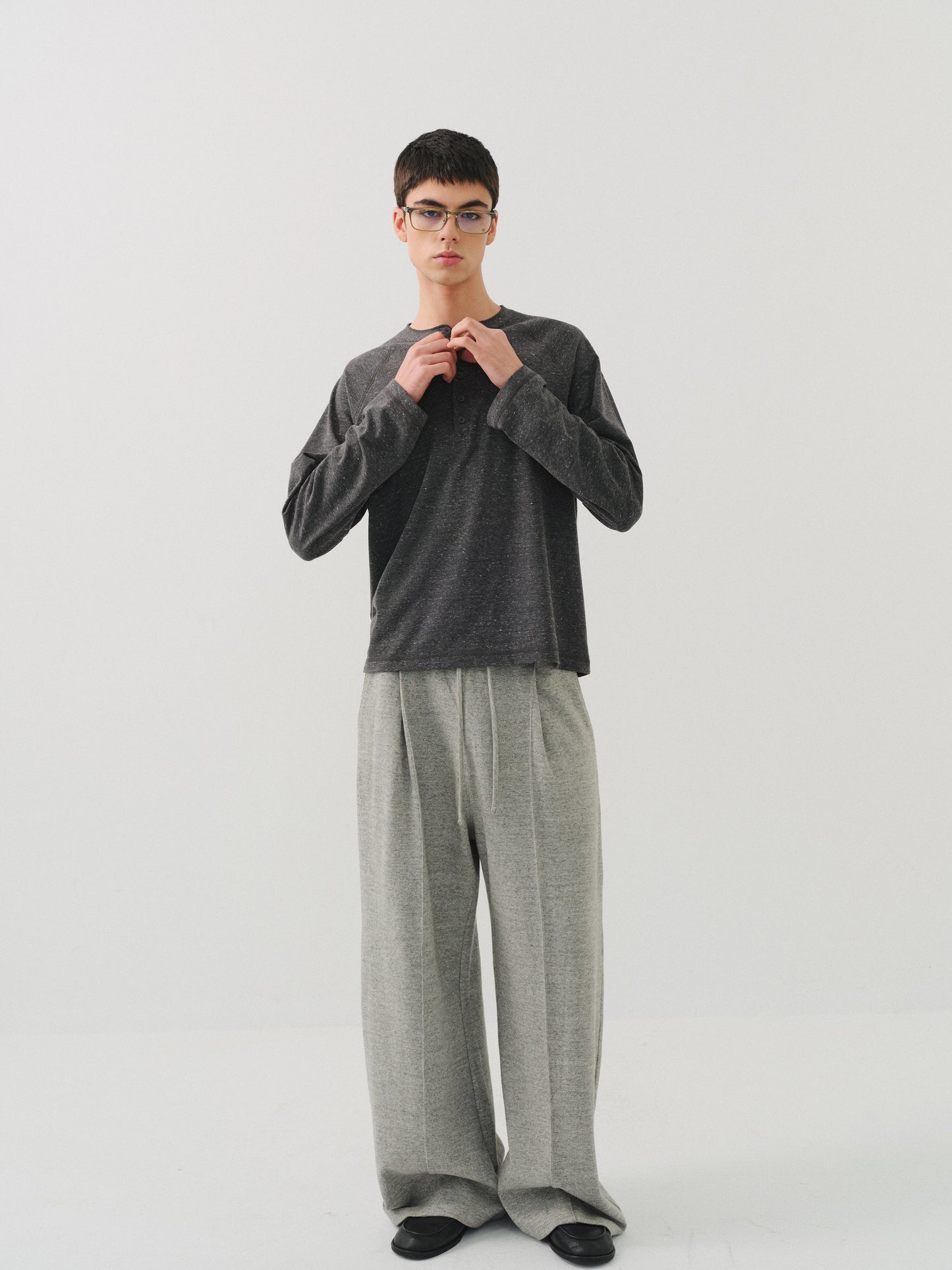 Center-Stitch Pleated Sweatpants
