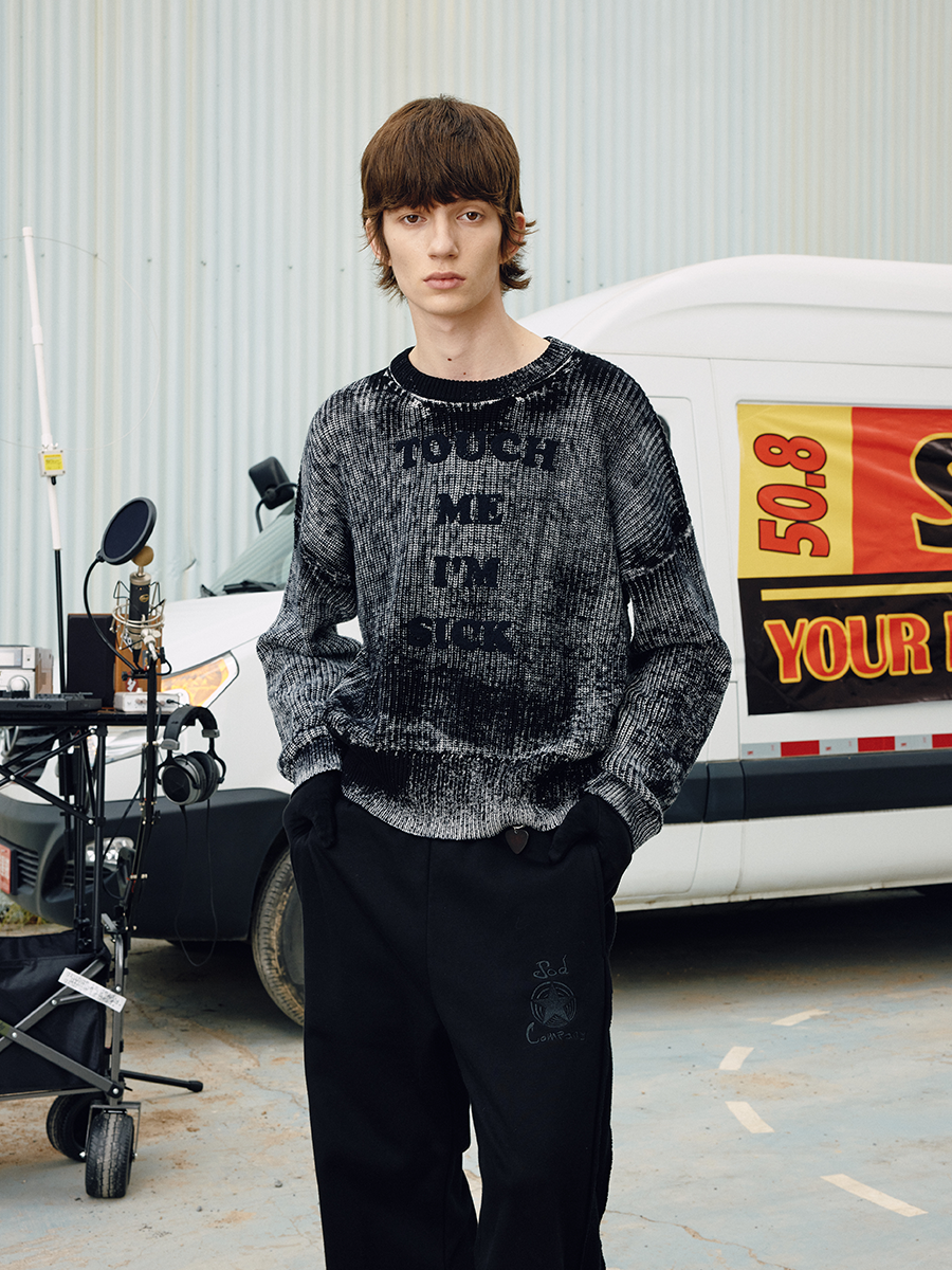 Crew Neck Slogan Sweater