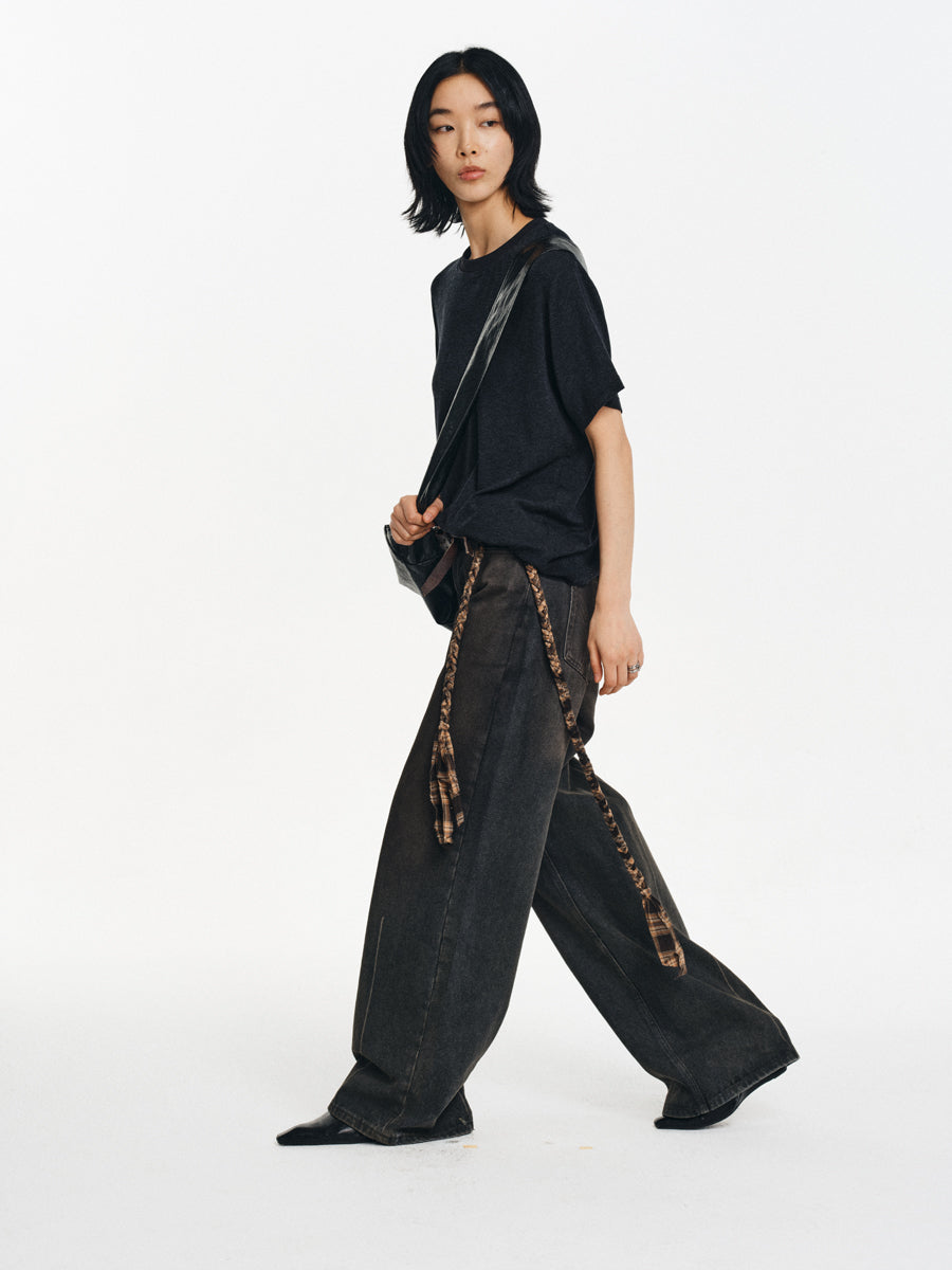 Distressed A-Line Jeans