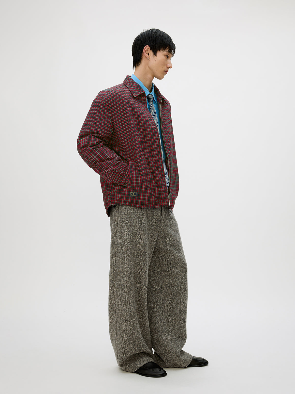 Checkered White Duck Down Jacket