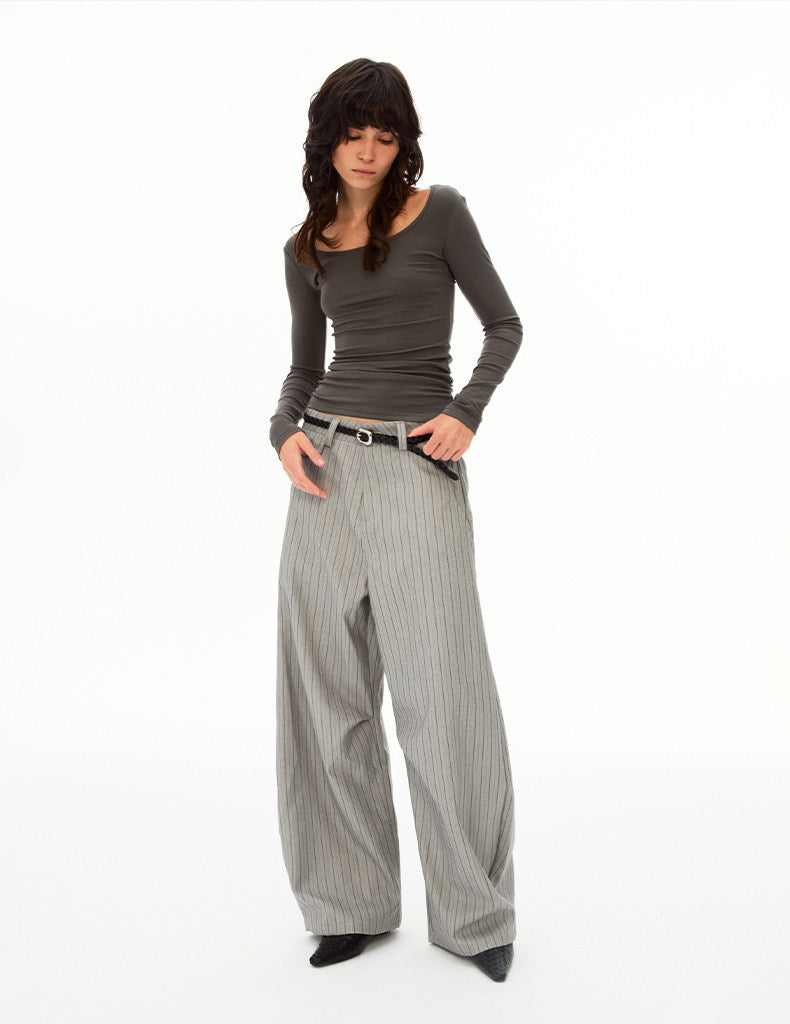 High-End Striped Casual Pants