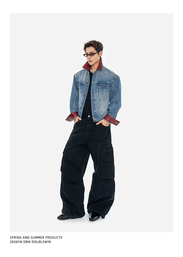 Oil-Waxed Leather Denim Jacket