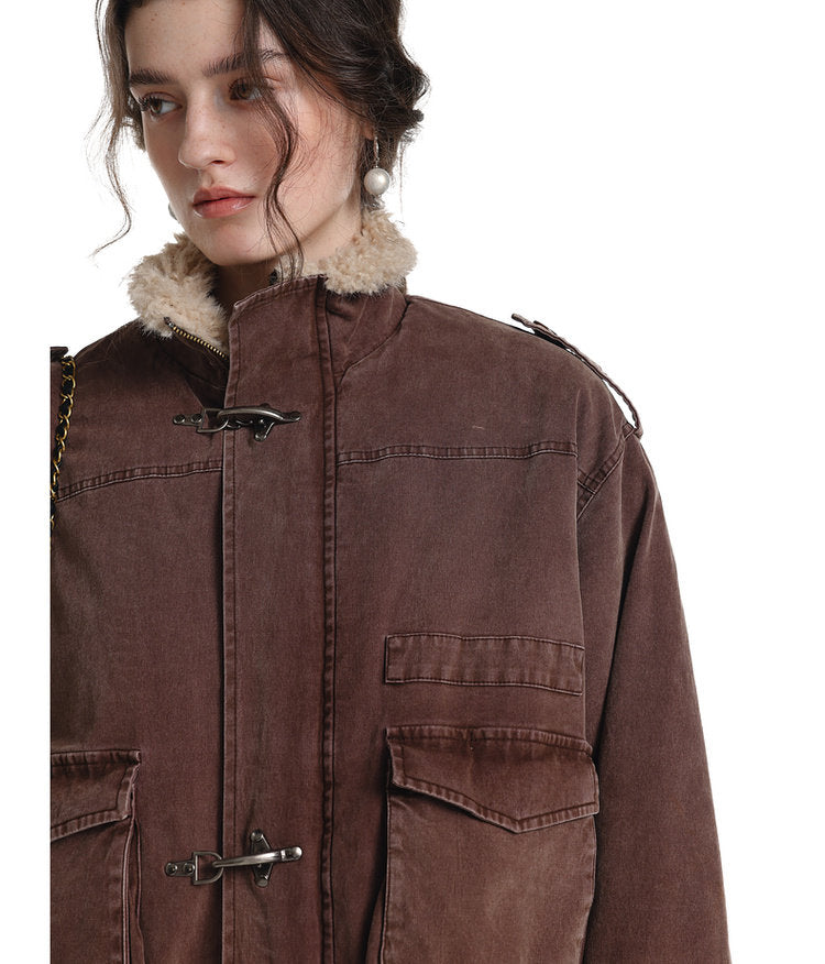 Airplane Button Multi-Pocket Jacket