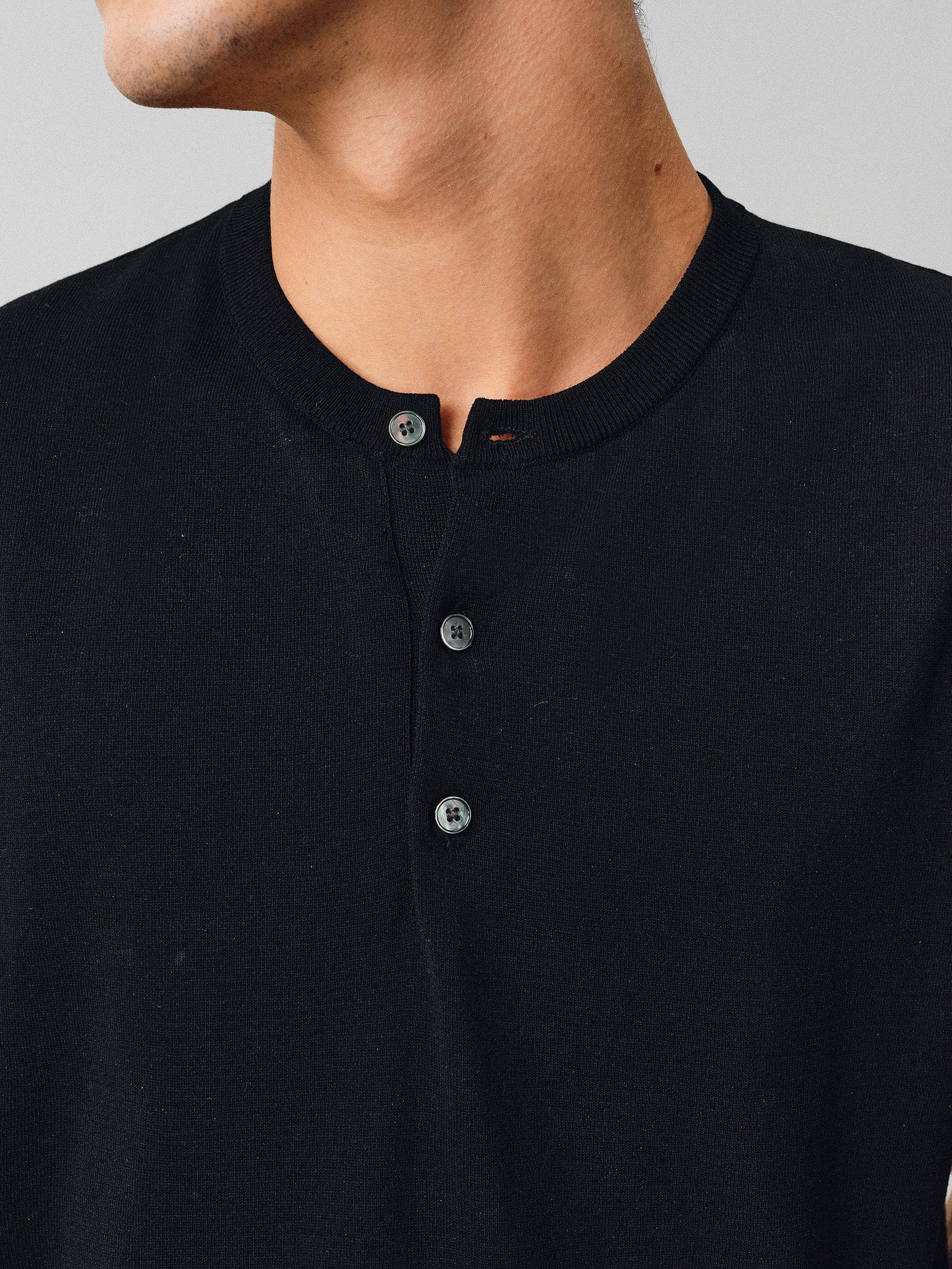 Simple Henry-Neck T-Shirt