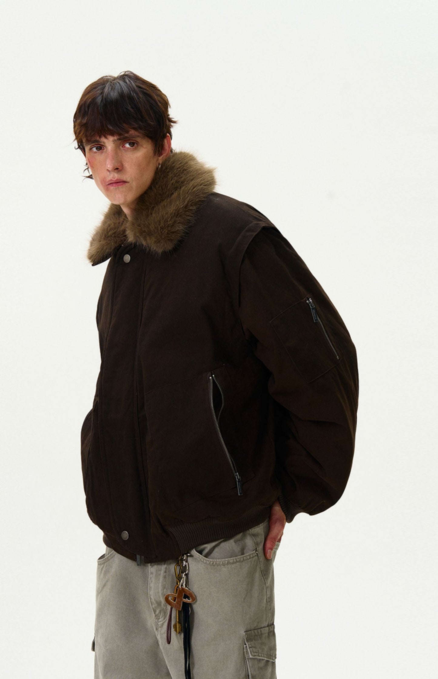 Retro Fur Collar Down Jacket