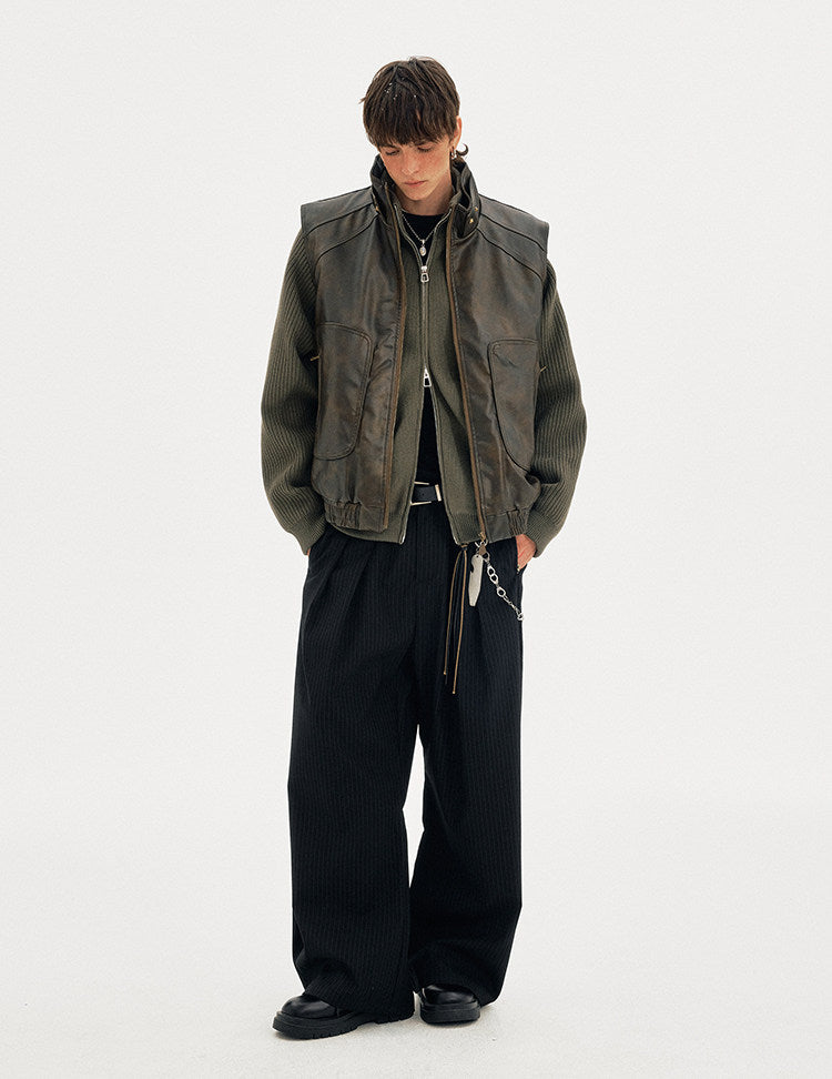 Deconstructed Design Leather Vest