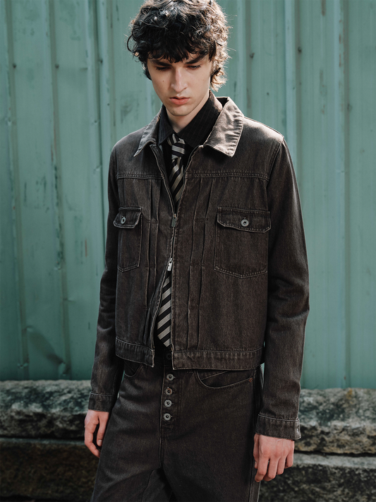 Faded old denim jacket