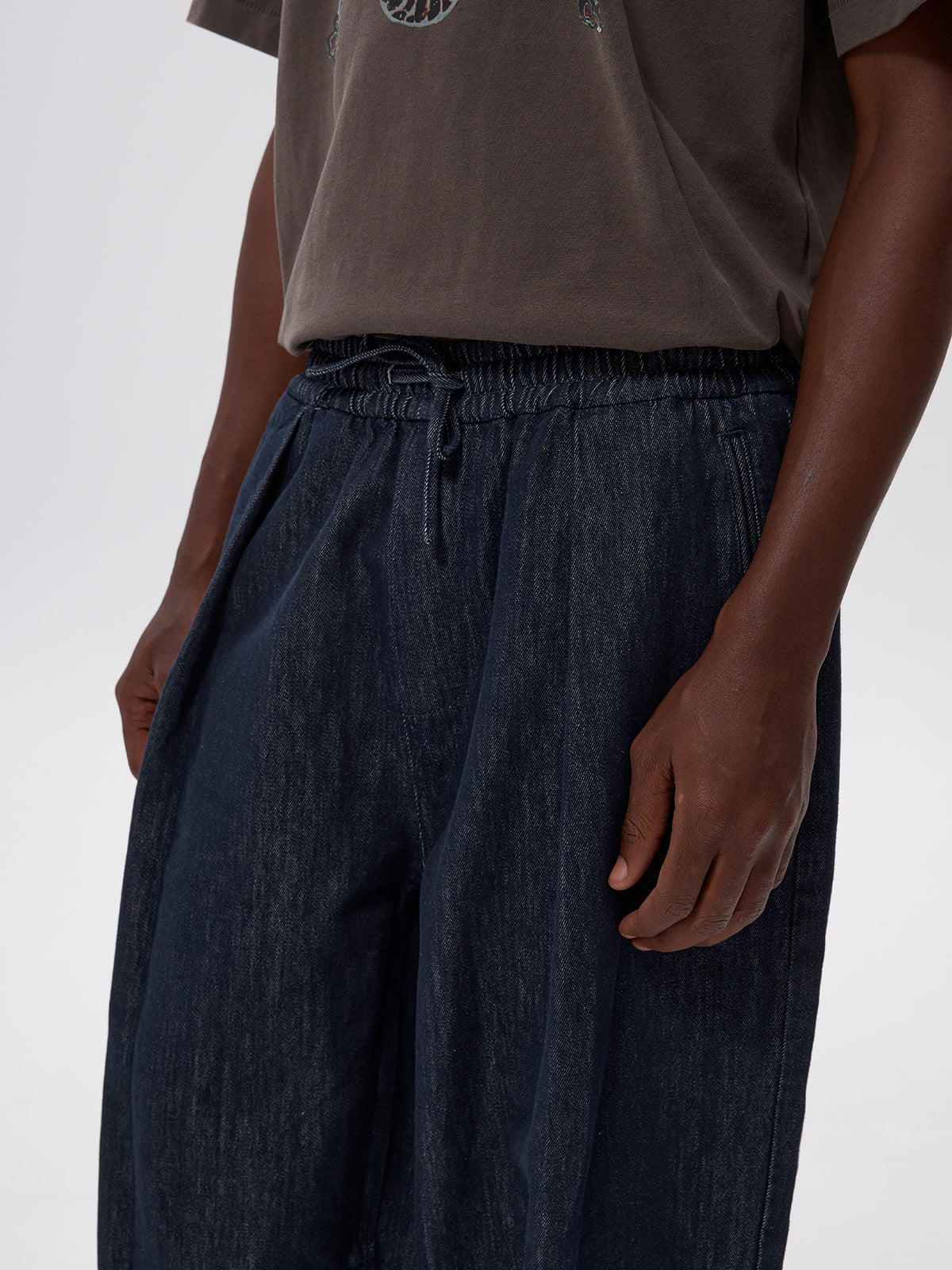 Paper Yarn Blend Denim Pants