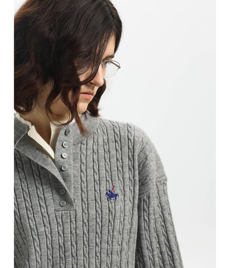 Logo Cable Embroidery Sweater