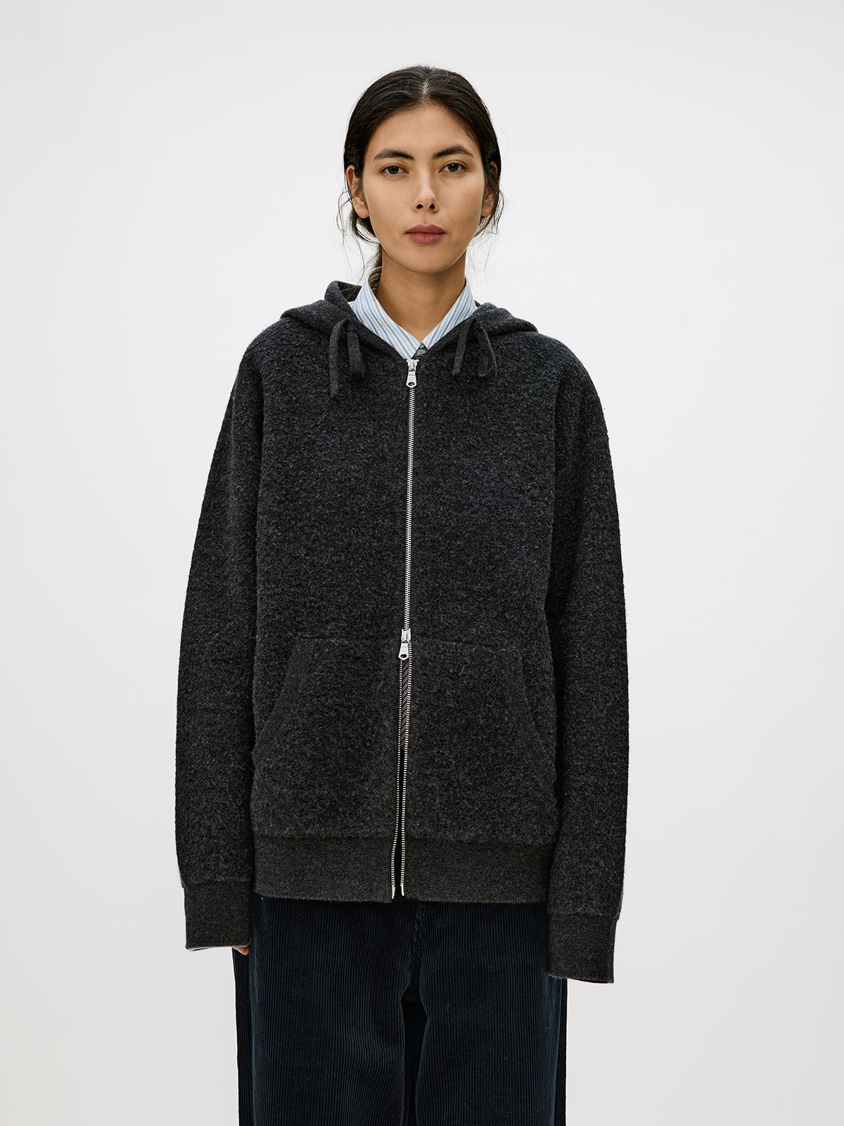 Zip-Up Hooded Cardigan