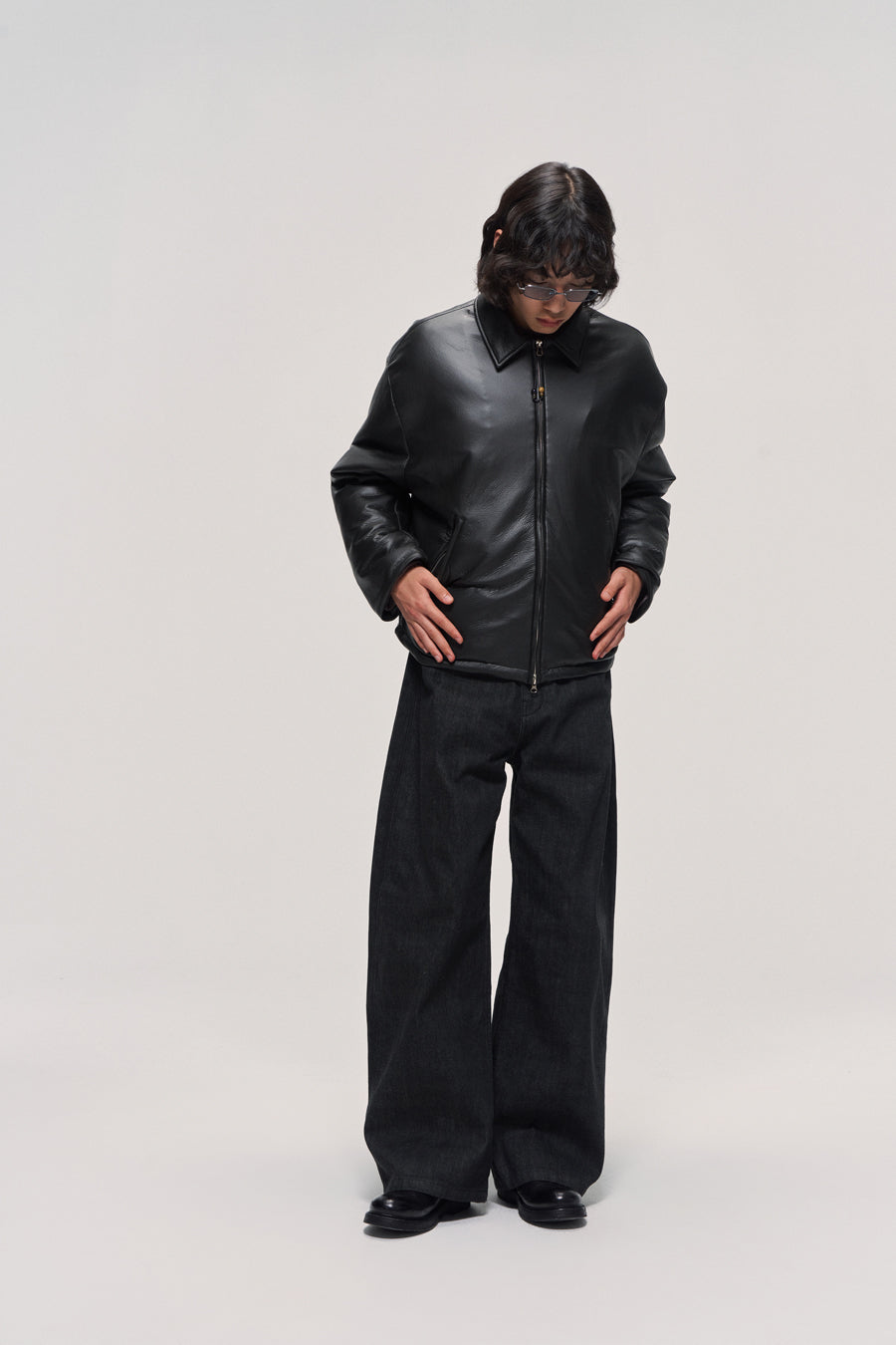 Thick leather jacket