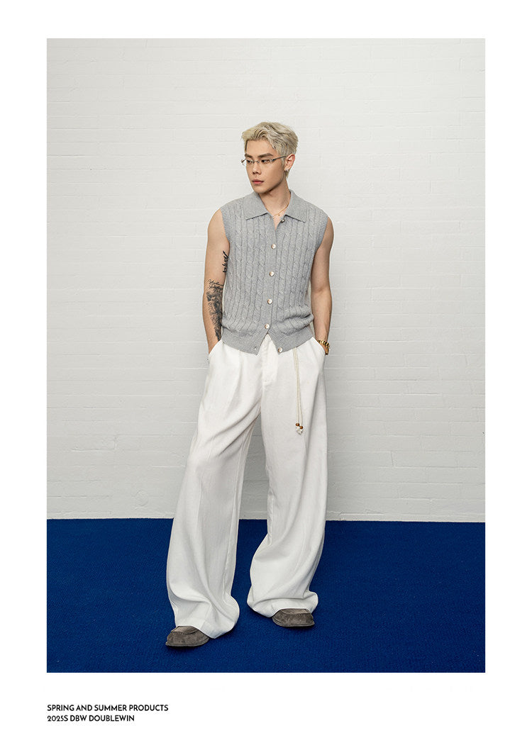 Lapel knit vest