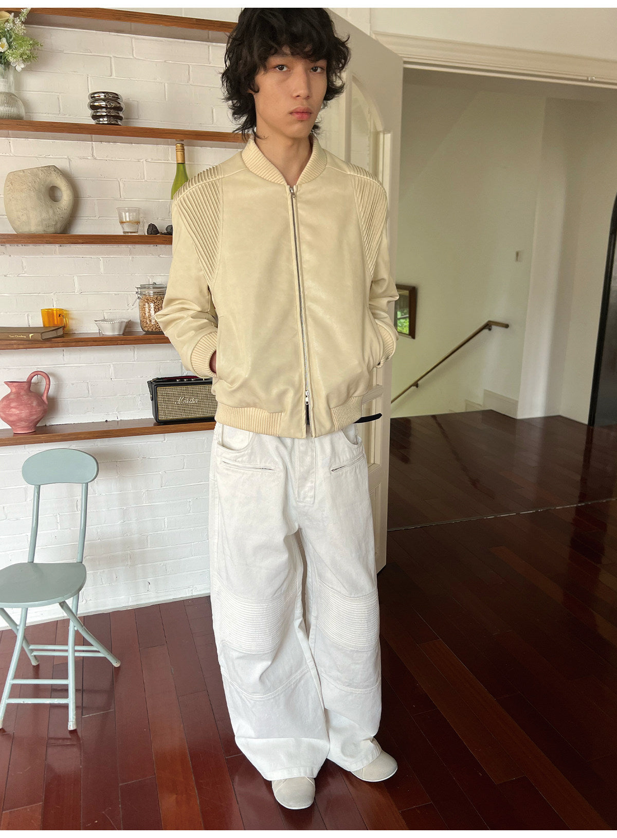 Coated and Waxed Casual Pants
