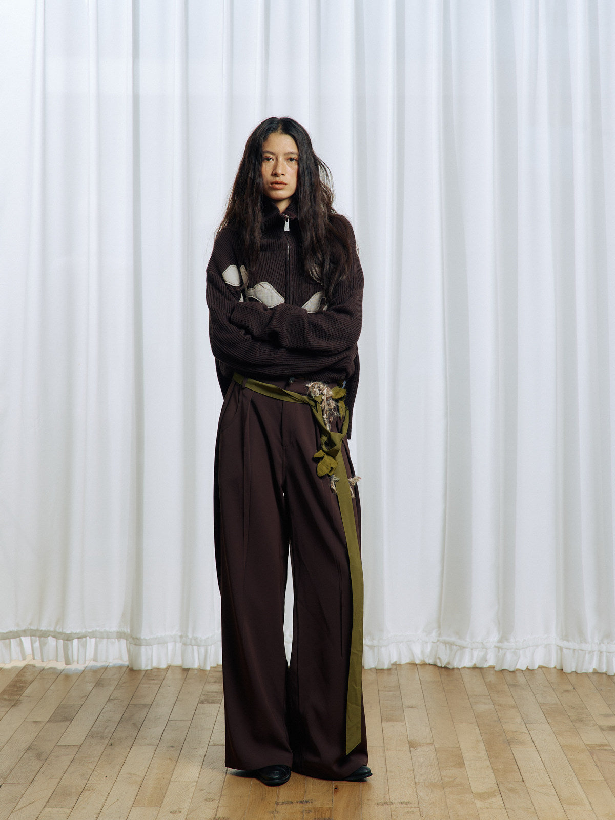 Flower Belt Casual Pants