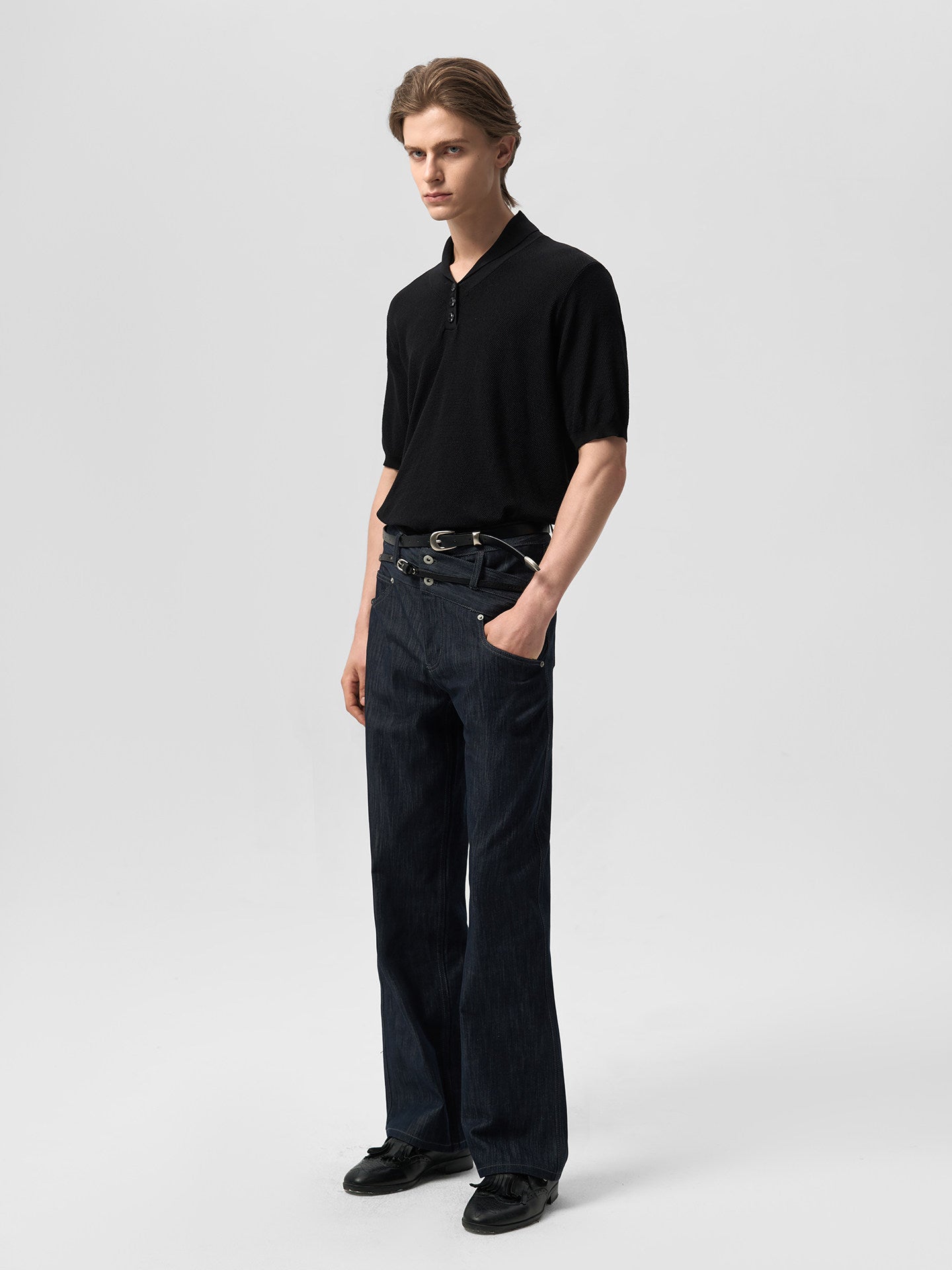 V자형 더블 웨이스트밴드 진