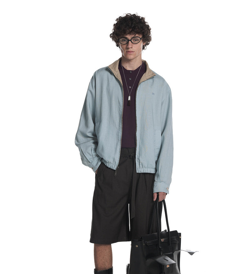 Reversible Lyocell Linen Blend Jacket