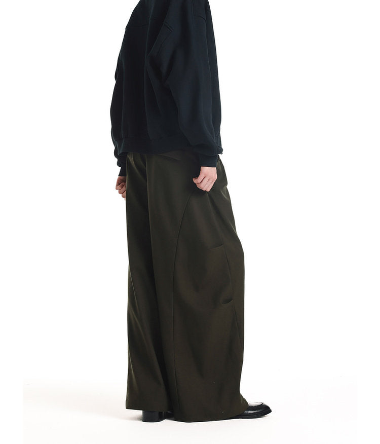 Wide-Leg 3D Pleated Casual Pants – ULTIMUS