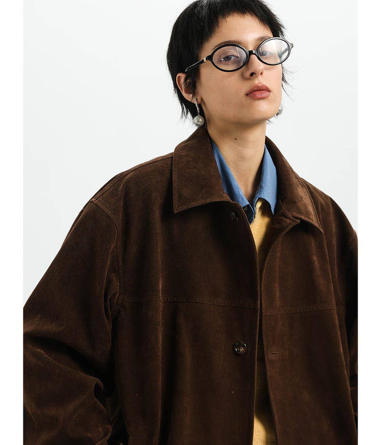 Unisex Damaged Suede Jacket