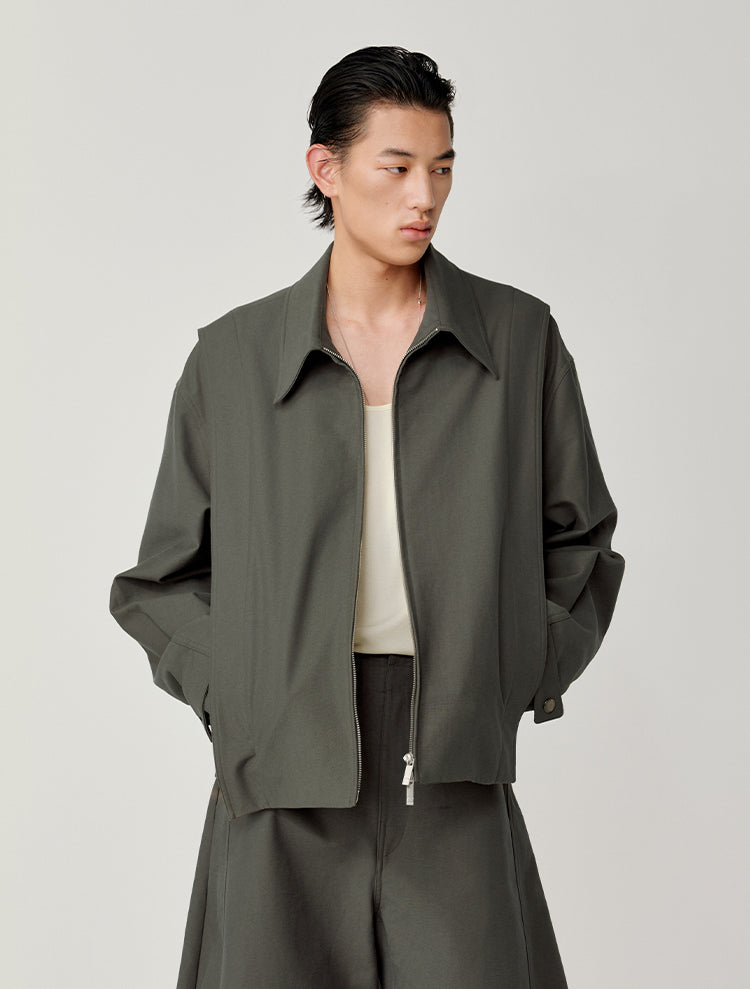 Wide Double-Zipper Jacket