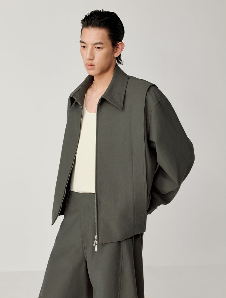 Wide Double-Zipper Jacket