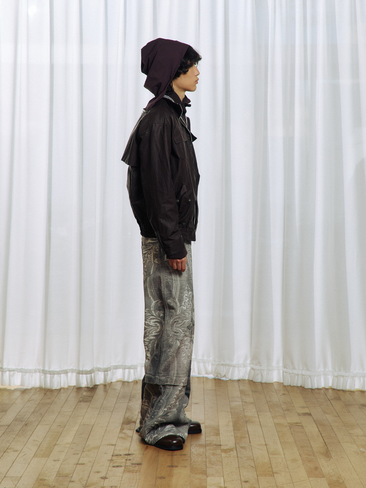 Waxed Leather Coated Jacket