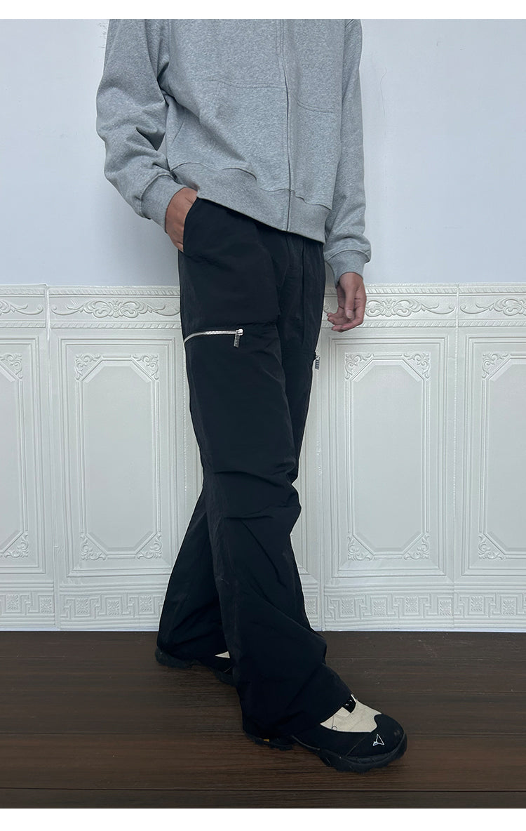 Straight Pleated Paratrooper Pants