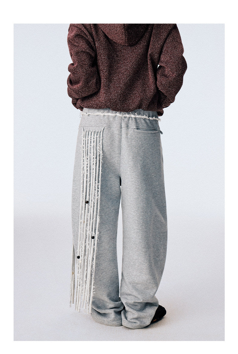 Sweatpants with Beaded Tassels