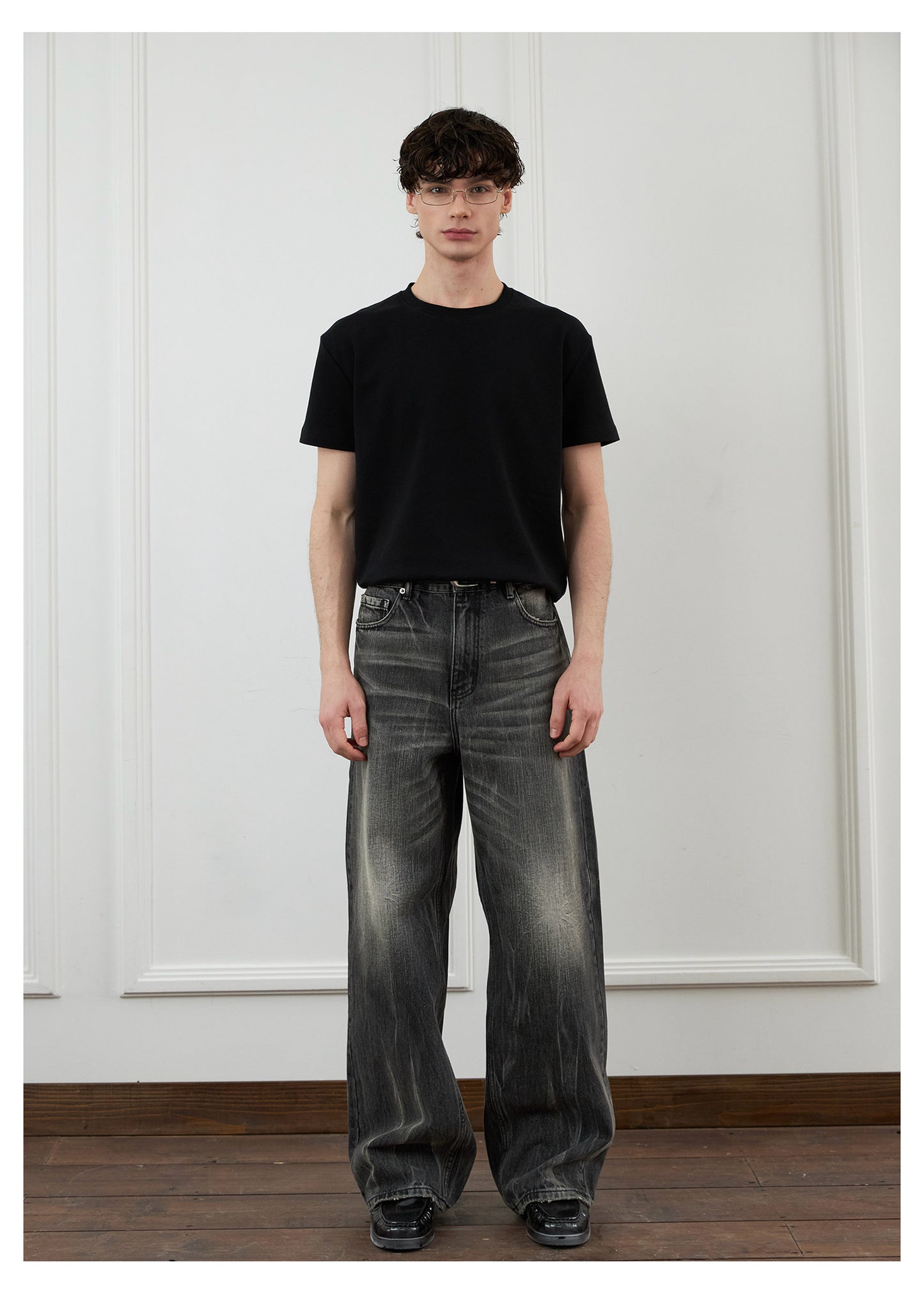A-Line Straight Leg Denim Pants